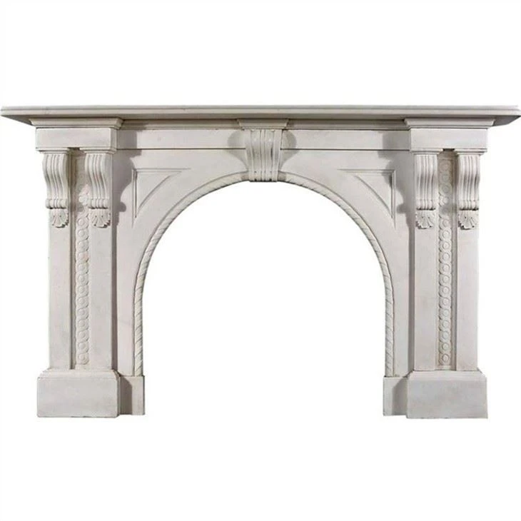 limestone fireplace